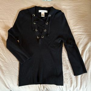 Trina Turk 3/4 sleeve ribbed sweater